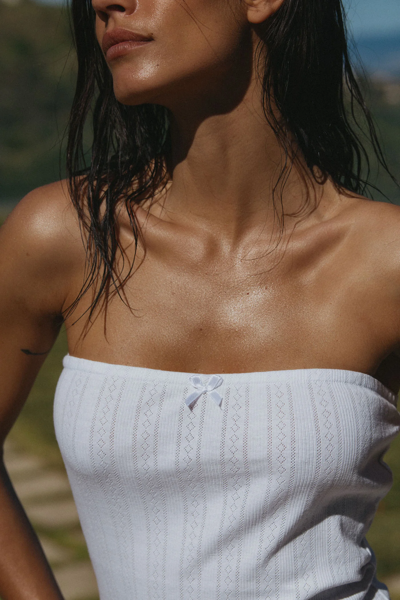 Cora Bandeau Dress (White) - Image 3